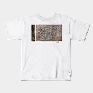 Vintage Map of Asheville North Carolina and Mountains Kids T-Shirt